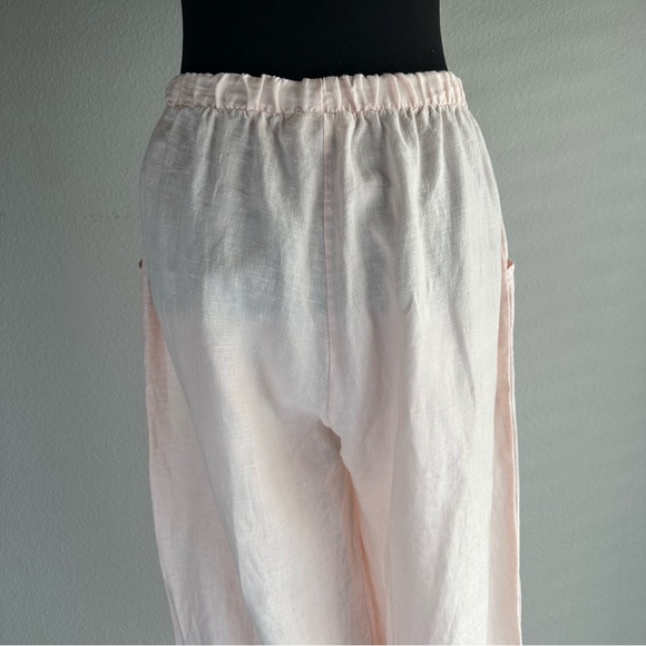 Bryn Walker 100% Linen Bloomer Pant Womens Small Light Pink High Rise Ruffle Hem - Picture 8 of 13